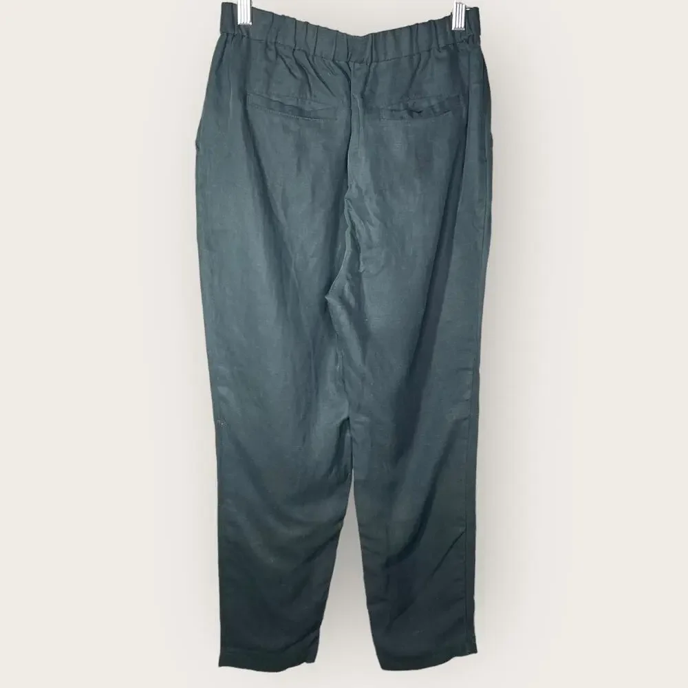 Vetta Linen Tapered Pants | Small | Black Tencel Linen Minimalist Capsule Work